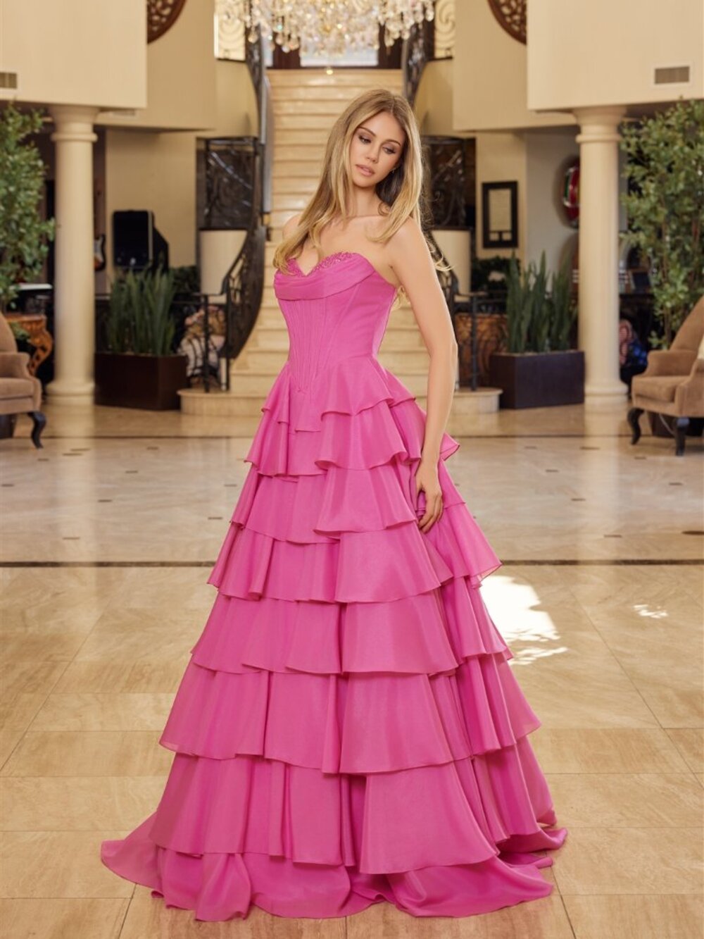 FORMAL DRESS. NEW LONG FUCHSIA PINK,BLUE,,SEQUIN PARTY PROM QUIENCENARABALL GOWN